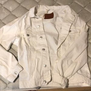 Brand New Zara white denim jacket